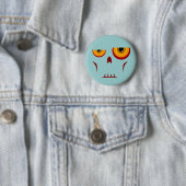 Badge Rond 5 Cm Bouton de long visage de zombi (En situation)