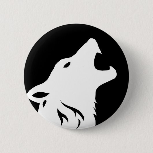 Badge Rond 5 Cm Bouton de loup d'hurlement (Devant)