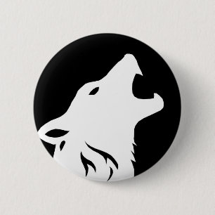 Badge Rond 5 Cm Bouton de loup d'hurlement