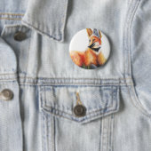 Badge Rond 5 Cm Bouton de loup Maned (En situation)