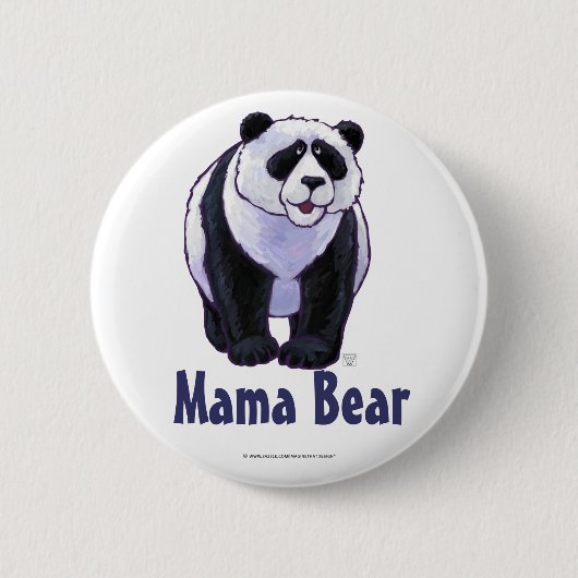 Badge Rond 5 Cm Bouton de l'ours de maman Panda (Devant)