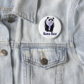 Badge Rond 5 Cm Bouton de l'ours de maman Panda (En situation)