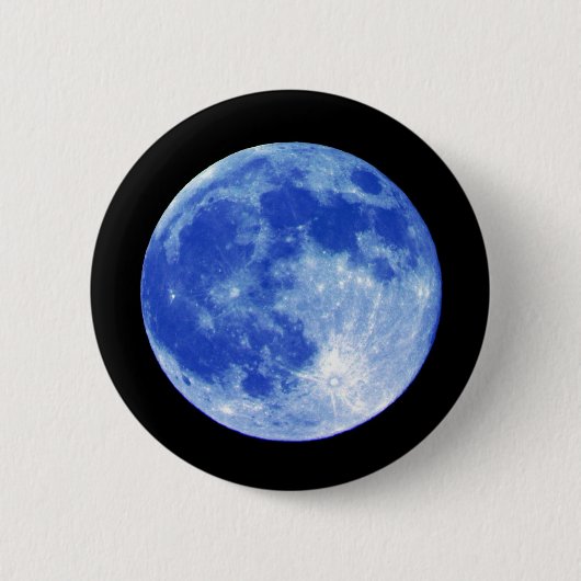 Badge Rond 5 Cm Bouton de lune bleue (Devant)
