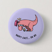 Badge Rond 5 Cm Bouton de lutte de Pâques T-Rex (Devant)