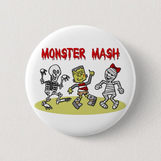 Badge Rond 5 Cm Bouton de mâche de monstre (Devant)