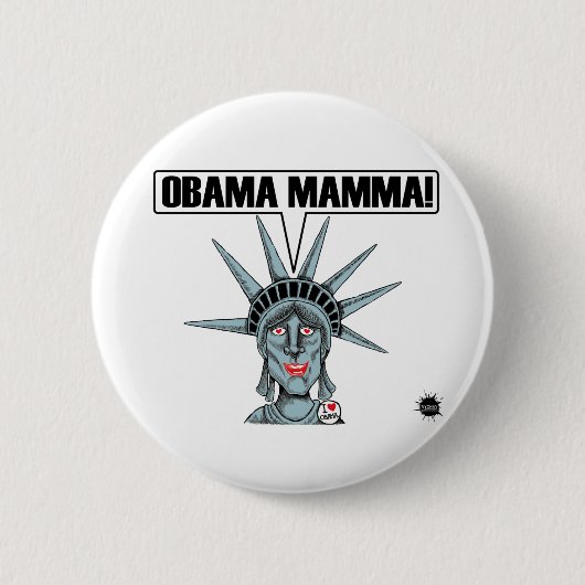 Badge Rond 5 Cm Bouton de maman d'Obama (Devant)