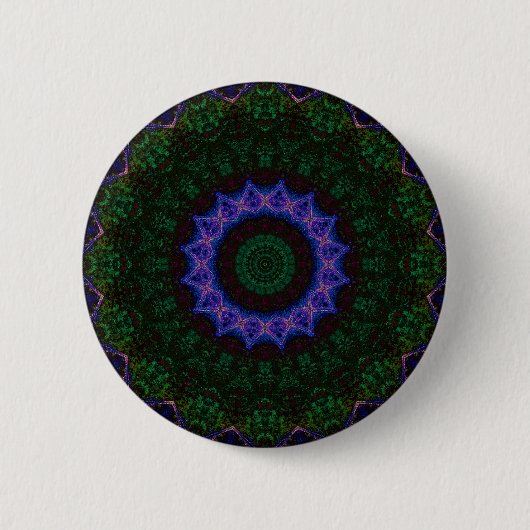 Badge Rond 5 Cm Bouton de mandala Abstrait noir Technomancy (Devant)