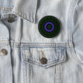 Badge Rond 5 Cm Bouton de mandala Abstrait noir Technomancy (En situation)