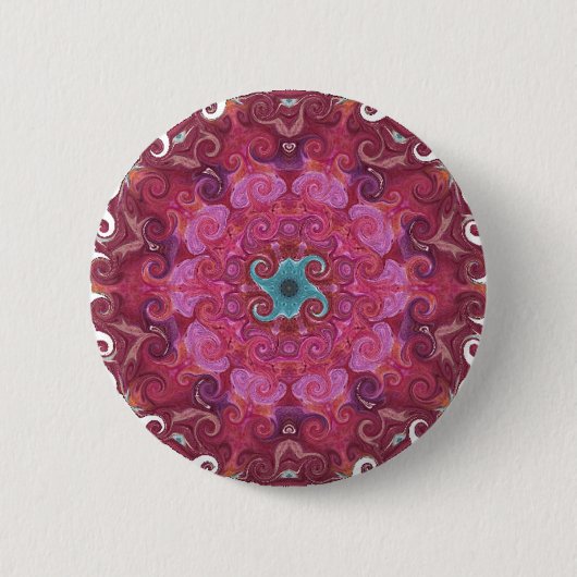 Badge Rond 5 Cm Bouton de mandala de Bhuvaneshwari Yantra (Devant)