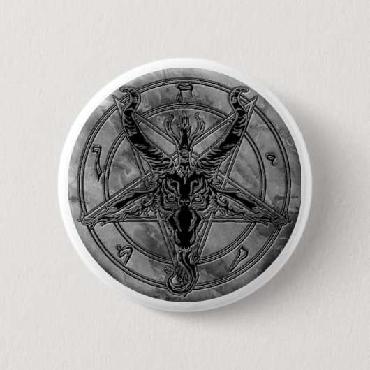 Badge Rond 5 Cm Bouton de marbre de Baphomet (Devant)