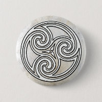 Bouton de marbre de Triskelion de noeud irlandais