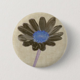 Badge Rond 5 Cm Bouton de marguerite de Brown