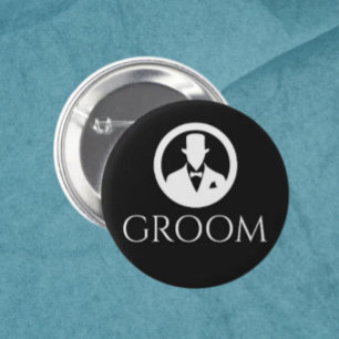 Badge Rond 5 Cm Bouton de mariage classique pour le marié