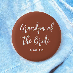 Badge Rond 5 Cm Bouton de mariage en terre cuite pour grand-père d