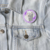 Badge Rond 5 Cm Bouton de mariage personnalisé aux fleurs violette (En situation)