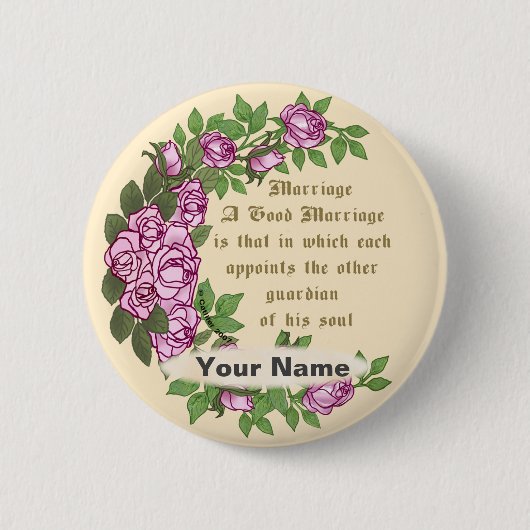 Badge Rond 5 Cm Bouton de mariage verset de mariage (Devant)