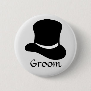 Badge Rond 5 Cm Bouton de "marié" avec le casquette supérieur