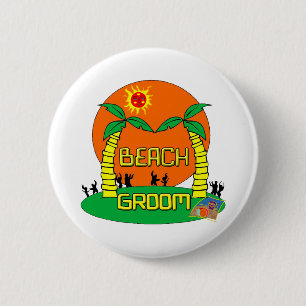Badge Rond 5 Cm Bouton de marié de plage