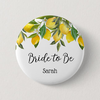 Badge Rond 5 Cm Bouton de mariée de citron à être - Boutons de cit