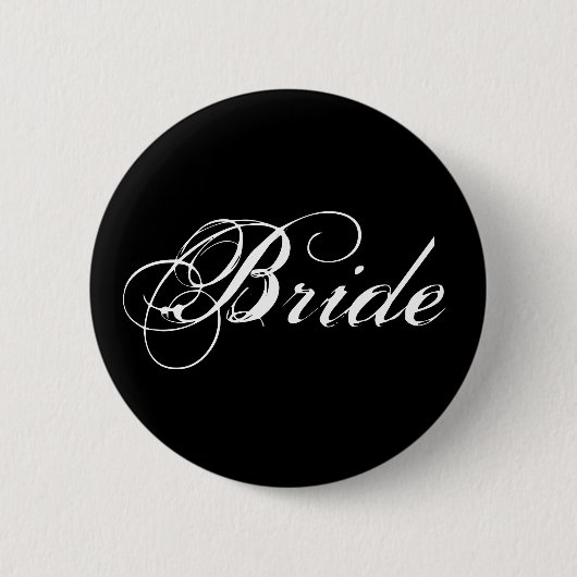 Badge Rond 5 Cm Bouton de mariée en noir (Devant)