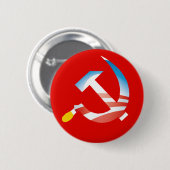 Badge Rond 5 Cm Bouton de marteau et de faucille d'Obama (Devant & derrière)