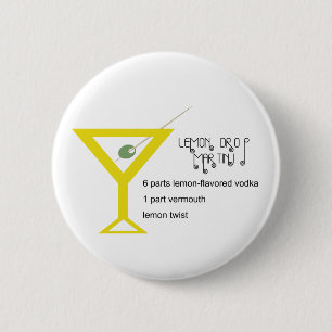 Badge Rond 5 Cm Bouton de Martini de baisse de citron