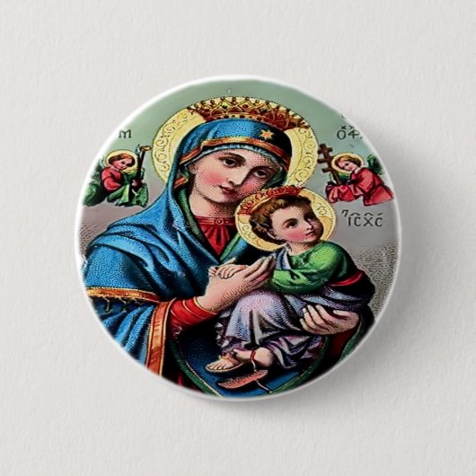 Badge Rond 5 Cm Bouton de Mary de mère (Devant)