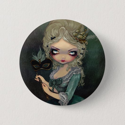 Badge Rond 5 Cm Bouton "de mascarade de Marie" (Devant)