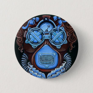 Badge Rond 5 Cm Bouton de mascarade de Steampunk