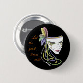 Badge Rond 5 Cm Bouton de masque de mardi gras (Devant & derrière)
