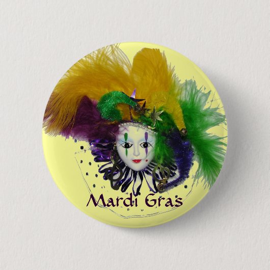 Badge Rond 5 Cm Bouton de masque de mardi gras (Devant)