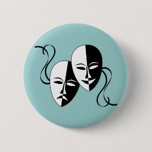 Badge Rond 5 Cm Bouton de masques de comédie et de tragédie