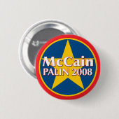 Badge Rond 5 Cm Bouton de McCain-Palin (Devant & derrière)