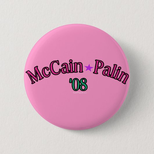Badge Rond 5 Cm Bouton de McCain Palin '08 (Devant)