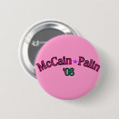 Badge Rond 5 Cm Bouton de McCain Palin '08 (Devant & derrière)