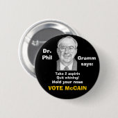 Badge Rond 5 Cm Bouton de McCain/Phil Gramm (Devant & derrière)