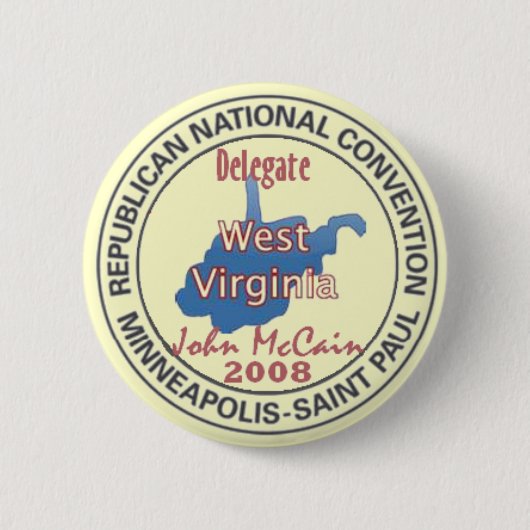 Badge Rond 5 Cm Bouton de McCAIN WV RNC (Devant)