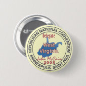 Badge Rond 5 Cm Bouton de McCAIN WV RNC (Devant & derrière)