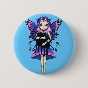 Badge Rond 5 Cm Bouton de "mes trois minous"