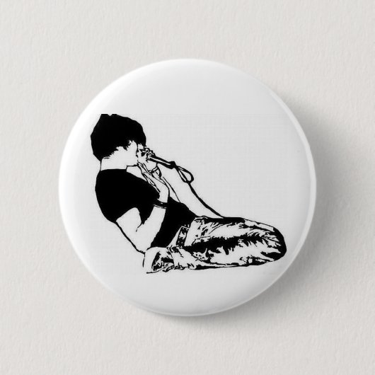 Badge Rond 5 Cm Bouton de Mircrophone (Devant)