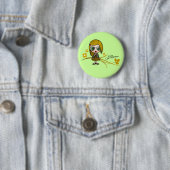Badge Rond 5 Cm Bouton de "Mlle Cosmopolitan" (En situation)