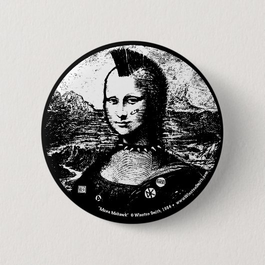 Badge Rond 5 Cm Bouton de Mohawk de Mona (Devant)
