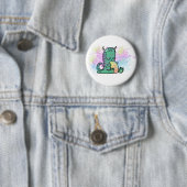 Badge Rond 5 Cm Bouton de monstre de sorbet (En situation)