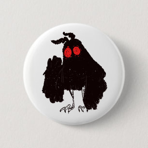 Badge Rond 5 Cm Bouton de Mothman