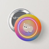 Badge Rond 5 Cm Bouton de mouton arc-en-ciel (Devant & derrière)