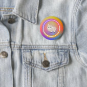Badge Rond 5 Cm Bouton de mouton arc-en-ciel (En situation)