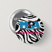 Badge Rond 5 Cm Bouton de MPA d'impression de zèbre (Devant & derrière)