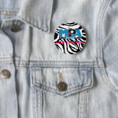 Badge Rond 5 Cm Bouton de MPA d'impression de zèbre (En situation)