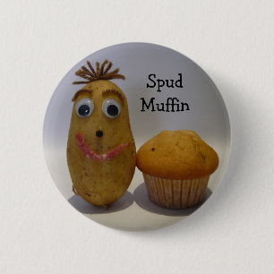 Badge Rond 5 Cm Bouton de muffin de pomme de terre idiot