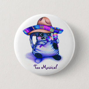 Badge Rond 5 Cm Bouton "de musical de Substance gluante-Trop"